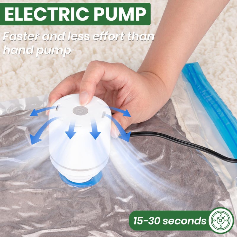 FUNFERY Vacuum Storage Bags,20Pack Vacuum Seal Bags with Electric Air Pump,Vacuumm Seal Bag for Clothing,Travel,Clothes,Comforters,Blankets,Pillows-4 Jumbo+4 Large+4 Medium+4 Small+4 Roll Up Space Saving Bag - Image 3