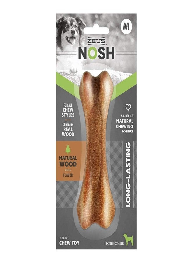 ZEUS Nosh Timber Wood Dog Chew Bones, Dog Chew Toys, Long Lasting Dog Bones for Small Dogs, Natural Wood, Medium