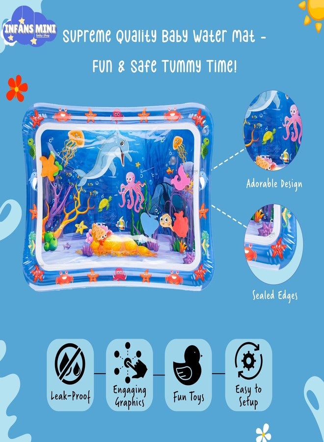 Infans Mini Water Mat for Babies to Play Tummy Time for Infants Stimulating Play for Kids, Interactive Promoting Sensory Development in an Enjoyable Water-Filled Environment (Size-66cm x 51cm) - Image 3