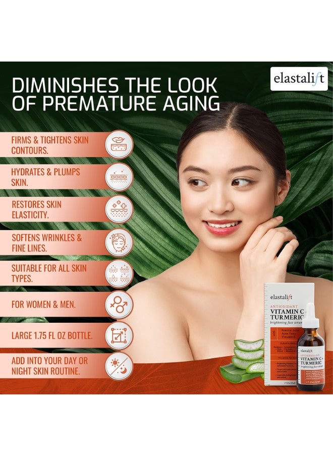 elastalift - elastalift Concentrated Vitamin C + Turmeric Oil Anti Aging Facial Serum Skin Care Booster Promote Clear & Brighten Skin Tone Hydrate Dry Skin Fight Redness Restore Skin Strength - Image 1