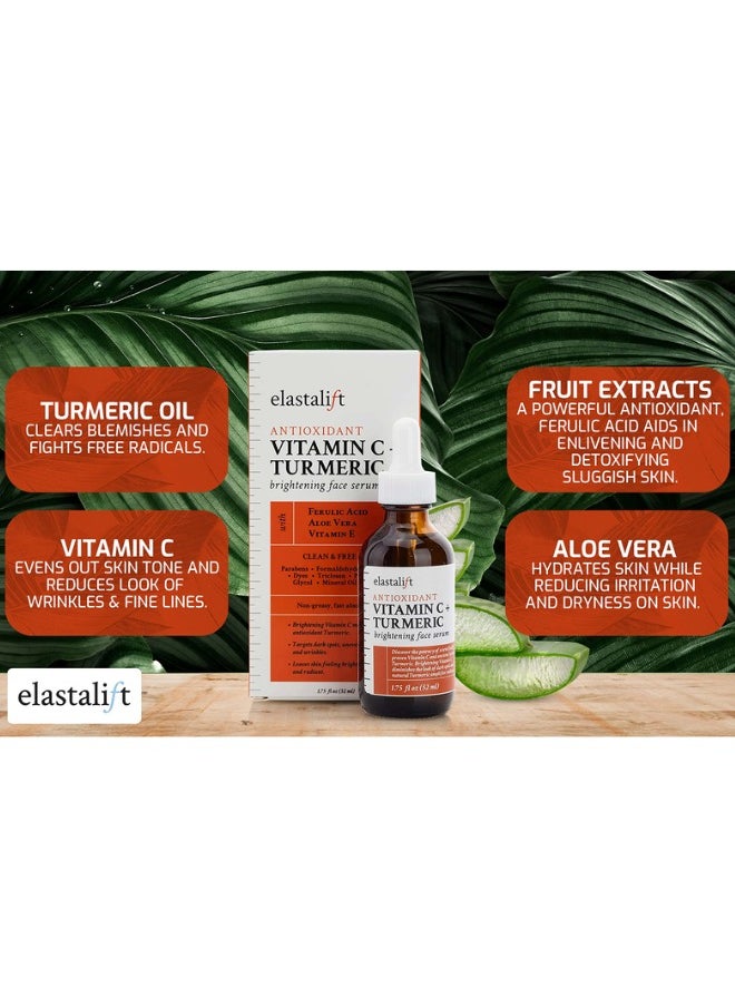 elastalift - elastalift Concentrated Vitamin C + Turmeric Oil Anti Aging Facial Serum Skin Care Booster Promote Clear & Brighten Skin Tone Hydrate Dry Skin Fight Redness Restore Skin Strength - Image 1