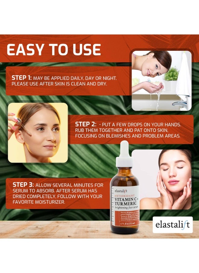 elastalift - elastalift Concentrated Vitamin C + Turmeric Oil Anti Aging Facial Serum Skin Care Booster Promote Clear & Brighten Skin Tone Hydrate Dry Skin Fight Redness Restore Skin Strength - Image 1