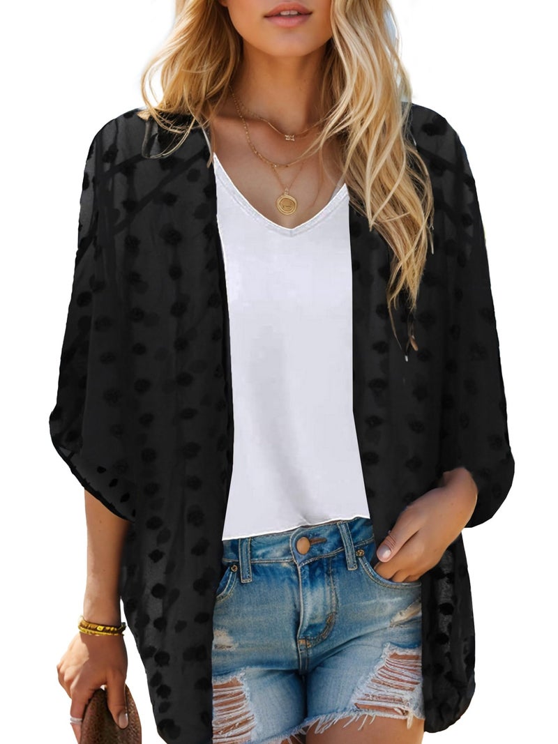 Moss Rose Women's Sheer Chiffon Kimono Coverup Summer Cardigans Tops Beach Vacation Clothes for Women Plus Size - Image 1