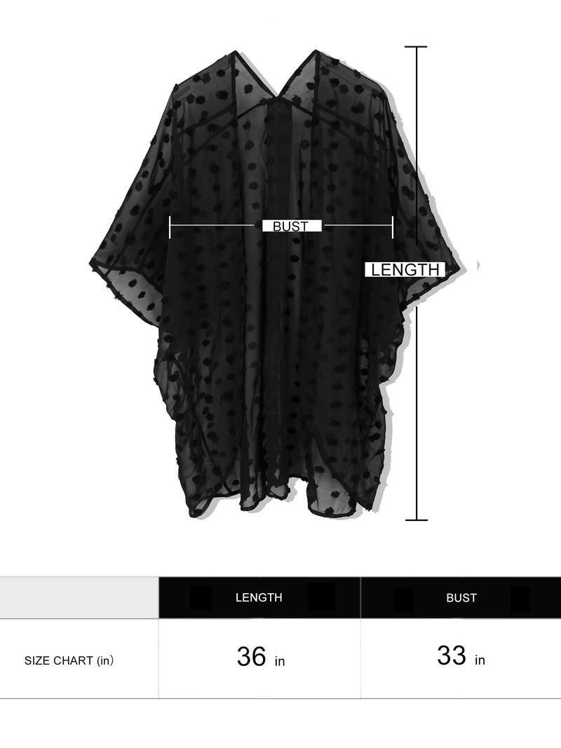 Moss Rose Women's Sheer Chiffon Kimono Coverup Summer Cardigans Tops Beach Vacation Clothes for Women Plus Size - Image 5