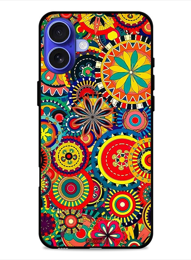 Tolwak Apple iPhone 16 Plus Protective Case Cover Colorful Mandala Pattern - Image 1