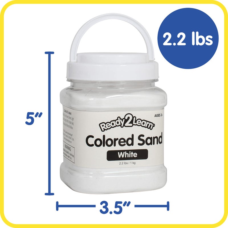 READY 2 LEARN Colored Sand | White | 2.2 lbs | Play Sand for Kids | Perfect for Arts and Crafts and Sensory Bins - Image 2