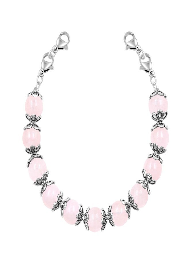 Tobestu Rose Quartz Semi-Finished Bracelets - Customizable Interchangeable Medical ID Bracelet - YA5062 - Image 1