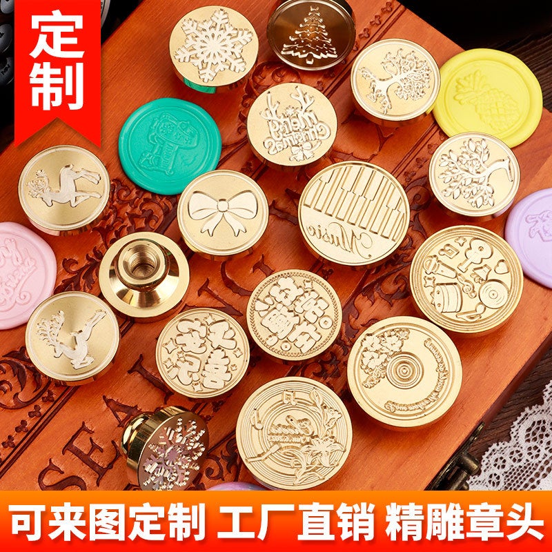 European-Style Retro Seal Wax Seal Seal Lacquer Seal Head Thousands Of Patterns Animation Wedding Greetings Seal - Image 3
