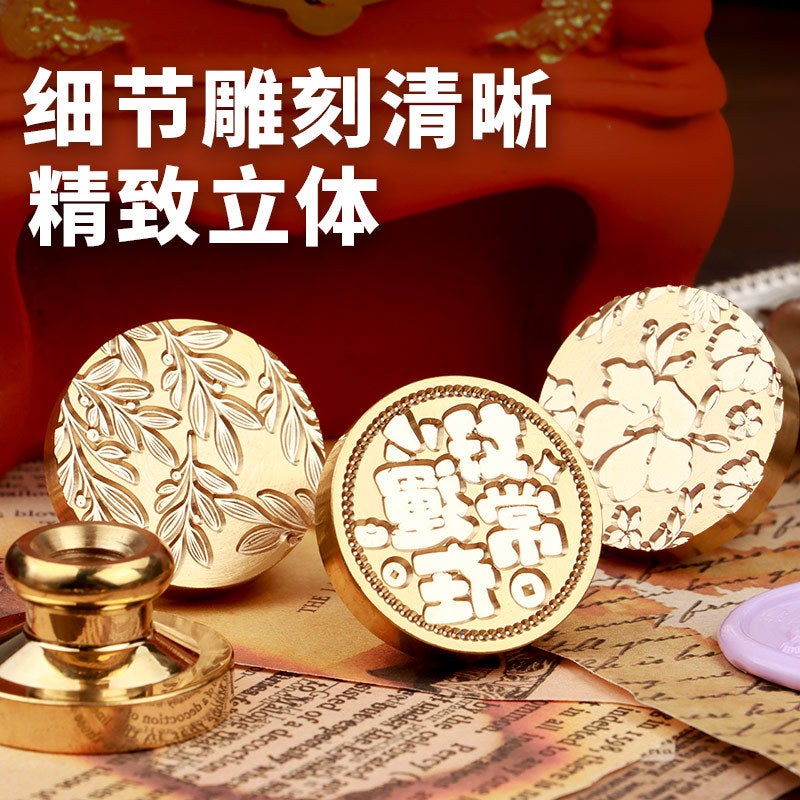 European-Style Retro Seal Wax Seal Seal Lacquer Seal Head Thousands Of Patterns Animation Wedding Greetings Seal - Image 4
