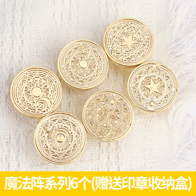 European-Style Retro Seal Wax Seal Seal Lacquer Seal Head Thousands Of Patterns Animation Wedding Greetings Seal - Image 1