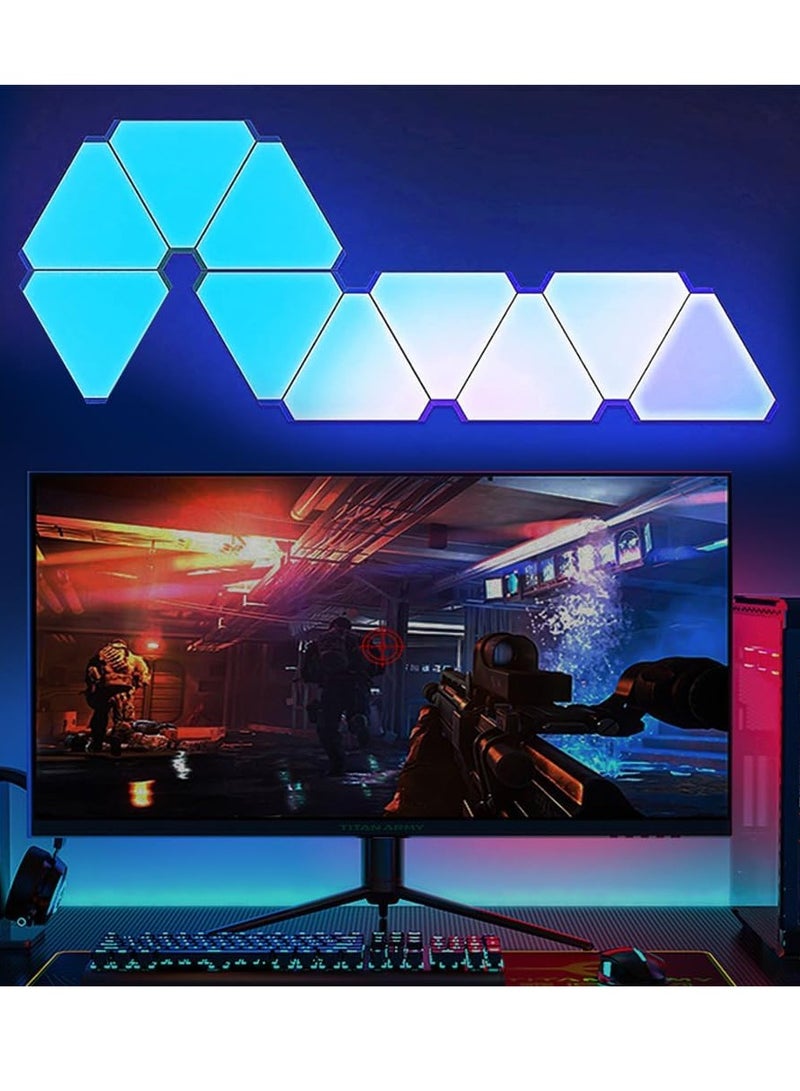 RATSAW 10 PCS WIFI Bluetooth 5V USB Triangle Lamps Quantum Atmosphere LED Night Light for Game Bedroom Decoration Creative Decorat Wall Lamps Wifi APP  - Image 1
