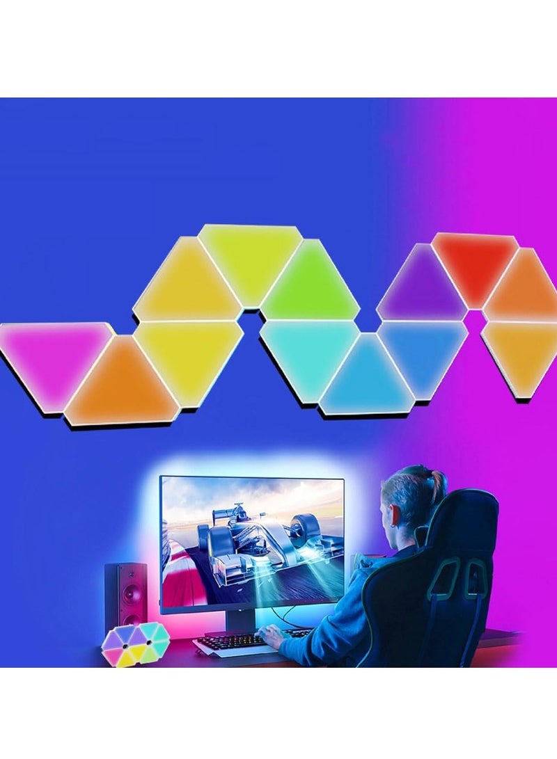 RATSAW 10 PCS WIFI Bluetooth 5V USB Triangle Lamps Quantum Atmosphere LED Night Light for Game Bedroom Decoration Creative Decorat Wall Lamps Wifi APP  - Image 5