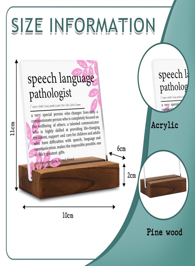 YODOCAMP Speech Language Pathologist Gift Clear Desk Decorative Sign, Appreciation Gifts for Therapist, SLP Thank You Gift for Her Graduation Retirement Birthday, Speech Definition Office Desk Decor - Image 4