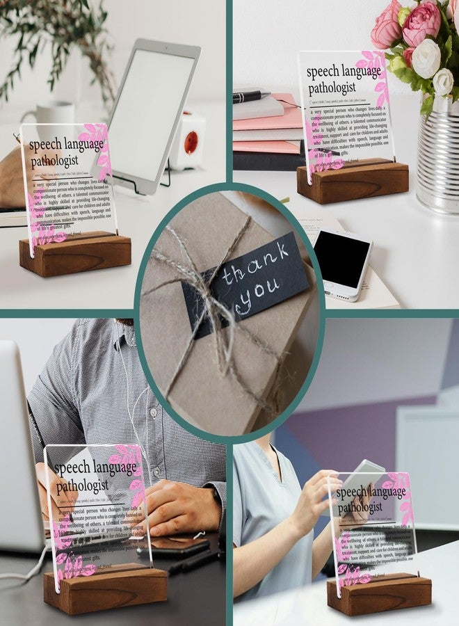 YODOCAMP Speech Language Pathologist Gift Clear Desk Decorative Sign, Appreciation Gifts for Therapist, SLP Thank You Gift for Her Graduation Retirement Birthday, Speech Definition Office Desk Decor - Image 5