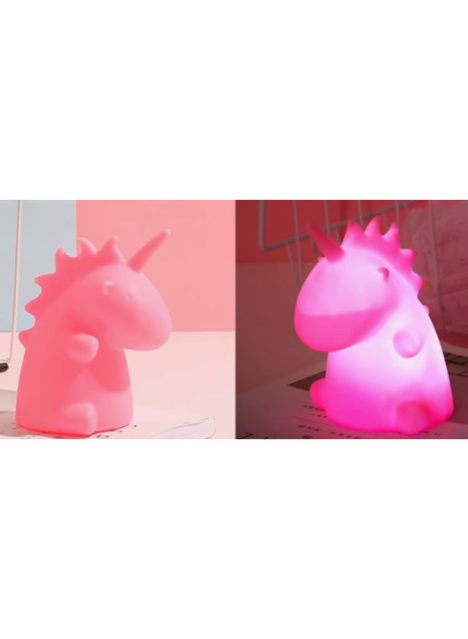 Kids Cartoon LED Night Light Children Bedroom Table Lamp Bedside Moon Star Nightlight Gift, Pink Dinosaur - Image 3