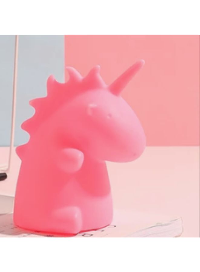 Kids Cartoon LED Night Light Children Bedroom Table Lamp Bedside Moon Star Nightlight Gift, Pink Dinosaur - Image 2