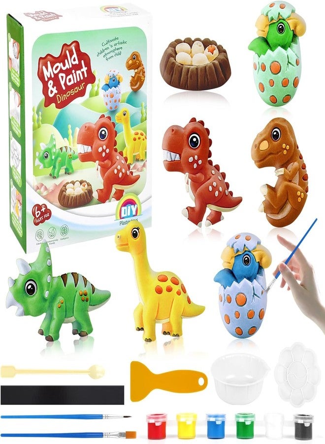 RUJVE DIY Mould and Paint Craft kit | Kids DIY Craft For 3+ Years | Plaster Figurine Set with Pigments, Palette & Mold, Painting Art & Craft Set - Gift Toys for 3 4 5 6 7 8+ Year Old Boys & Girls (Dino) - Image 1