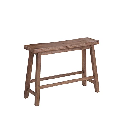 Boraam Boraam Sonoma Saddle Bench 24Inch Barnwood WireBrush Model75025 