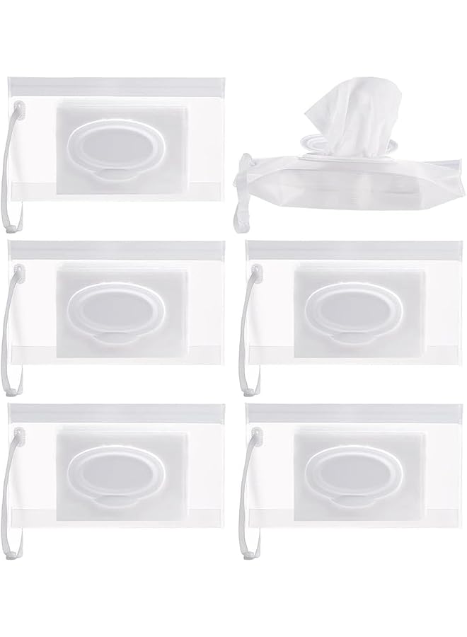 X spring Baby Wipe Dispenser 6Pcs Reusable Wipes Pouch Portable Refillable Wipe Holder Travel Wet Wipe Container Waterproof And Dustproof Tissue Dispenser For Travel Strollers Backpacks  - Image 1