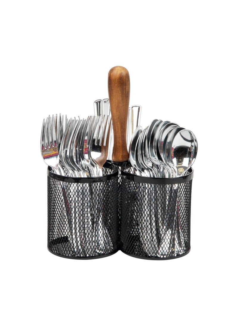 Mind Reader Mind Reader Utensil Holder Silverware Organizer Caddy Cutlery Holder Kitchen Metal Mesh 75L x 75W x 975H Black 