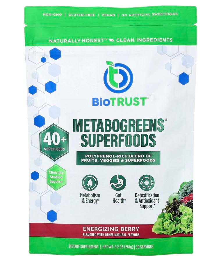 BioTrust Metabogreens® Superfoods Energizing Berry 9.2 oz (261 g)