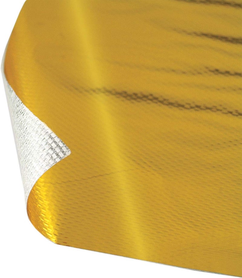 Design Engineering 010391 Reflect-A-Gold High-Temperature Heat Reflective Adhesive Backed Sheet, 12" x 12" Sheet - Image 1
