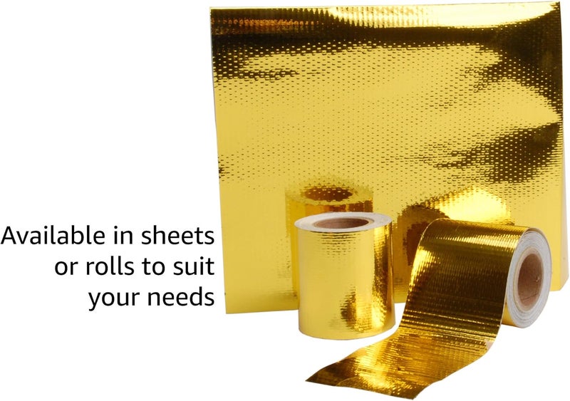 Design Engineering 010391 Reflect-A-Gold High-Temperature Heat Reflective Adhesive Backed Sheet, 12" x 12" Sheet - Image 4