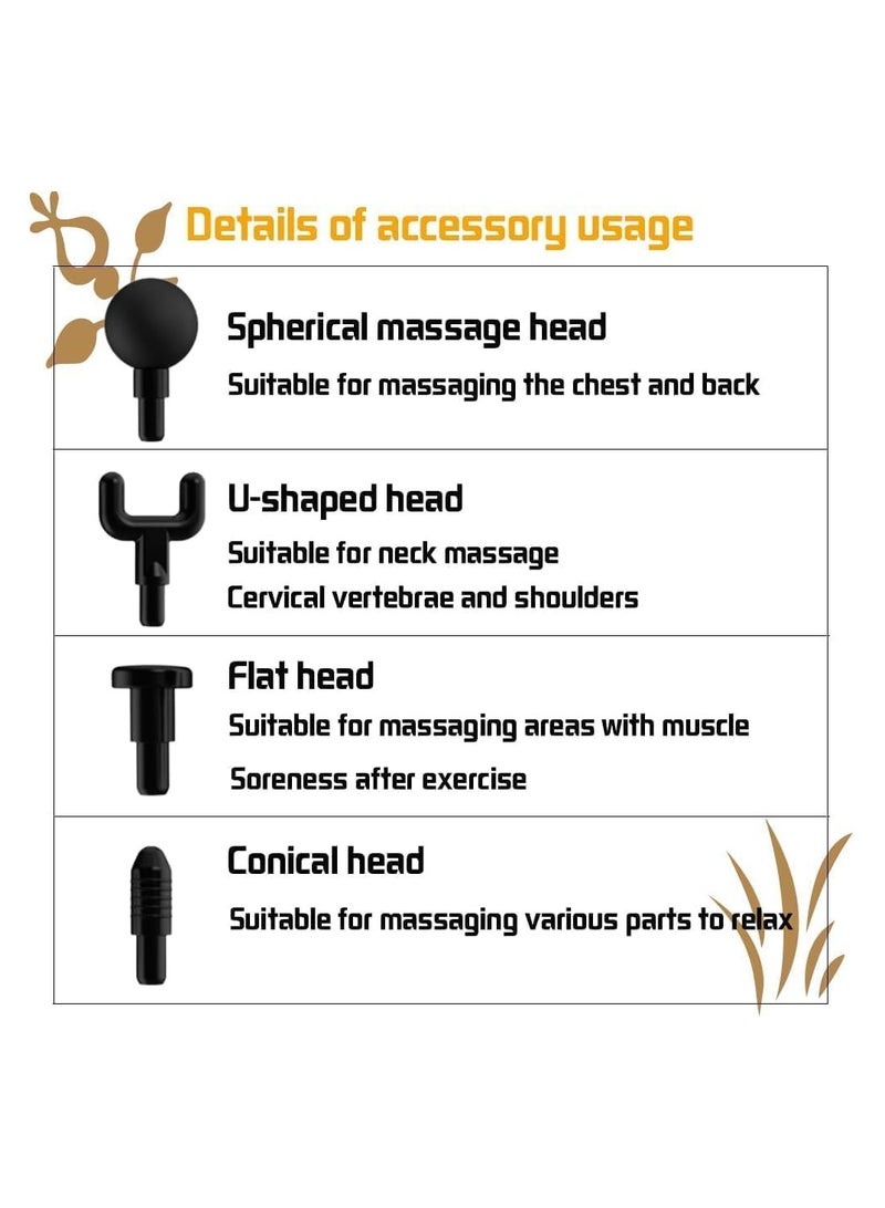 مسدس تدليك المحمول، مسدس تدليك للظهر والرقبة والساق والكتف لتخفيف آلام العضلات، مسدس تدليك العضلات ذو الرأسين - Image 4