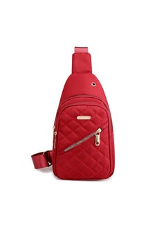 Womens chest bag new casual fashion all-match nylon cloth bag lightweight messenger bag womens backpack small shoulder front bag fashionStyle one red Style one red