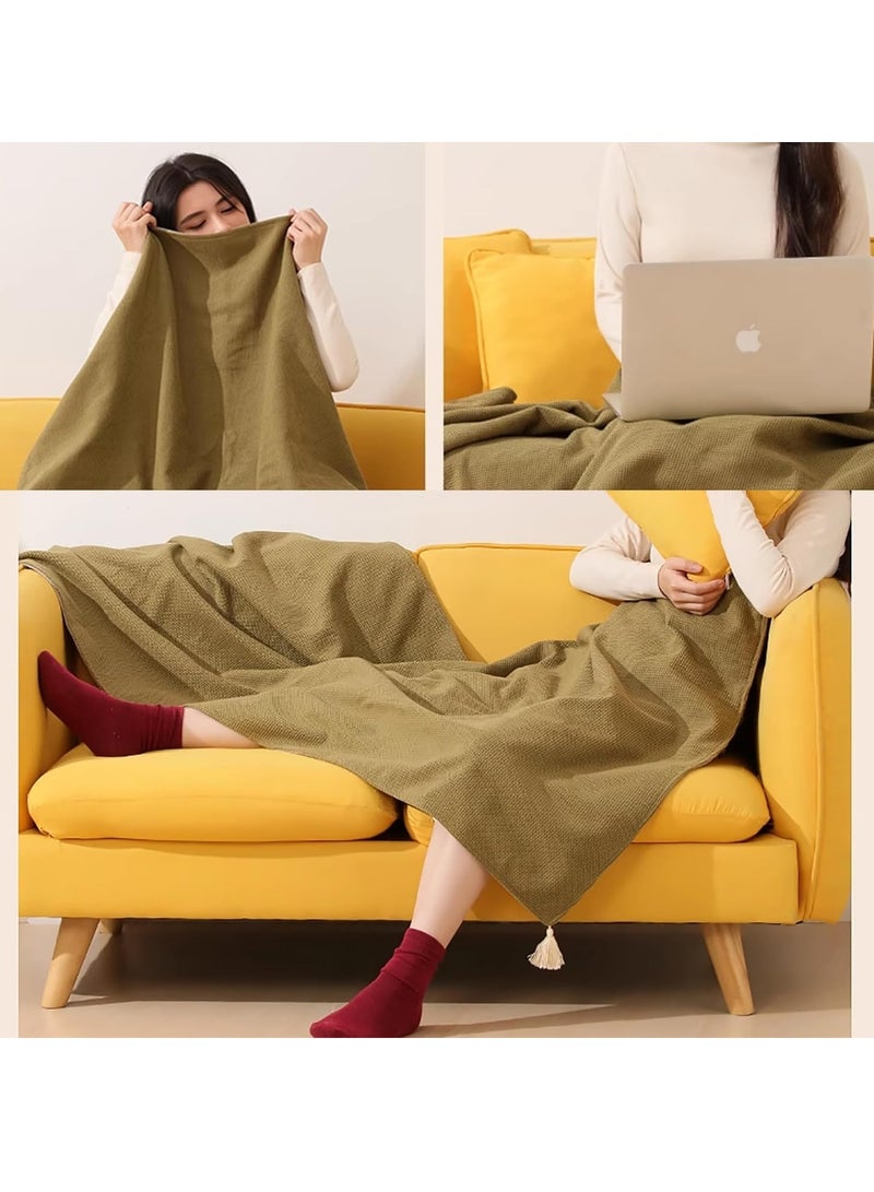 general Portable washable thermal blanket USB thermal blanket chalk, portable outdoor laptop, USB accessible, soft camping thermal blanket for women - Image 2