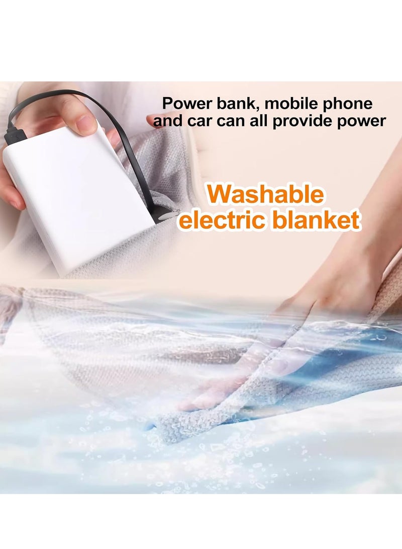 general Portable washable thermal blanket USB thermal blanket chalk, portable outdoor laptop, USB accessible, soft camping thermal blanket for women - Image 3