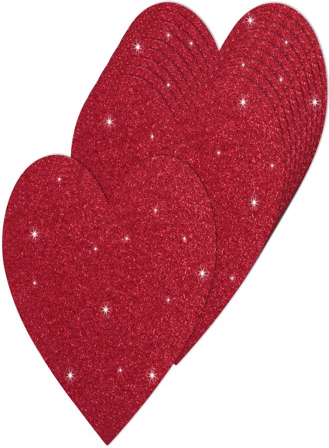 MixTeach 180Pcs Glitter Heart Cutouts (red) - Image 1