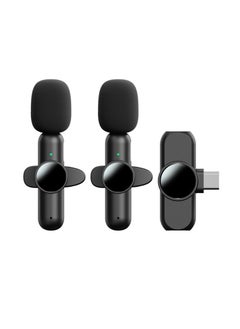 General Wireless Microphone Wireless Lavalier Microphone Set Clear Stereo Sound Noise Cancelling Lapel Mic for Vlogs Video Recording Mini Microphone C 2pcs  - Image 1