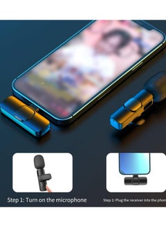 General Wireless Microphone Wireless Lavalier Microphone Set Clear Stereo Sound Noise Cancelling Lapel Mic for Vlogs Video Recording Mini Microphone C 2pcs  - Image 5