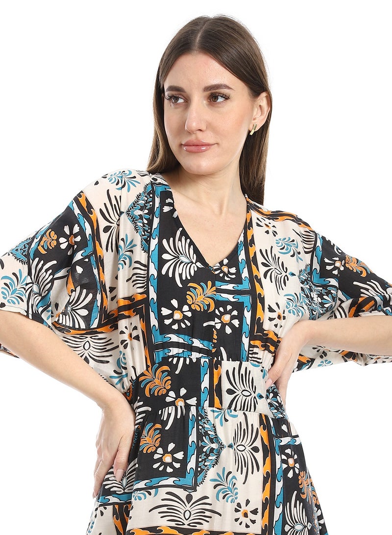 Coctail 4793-Floral Maxi Dress-black  - Image 4