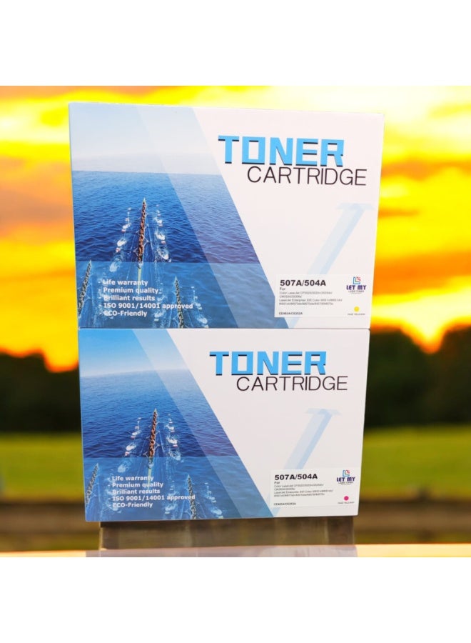 LET MY 507A (FULL SET) CE400A CE401A CE402A CE403A Universal 504A CE250A CE251A CE252A CE253A Compatible Toner Cartridge For HP 500M551n 525f525dn 570 575f CM3530MFP CM3530fsMFP CP3525 CP3525n CP3525dn CP3525x - Image 1