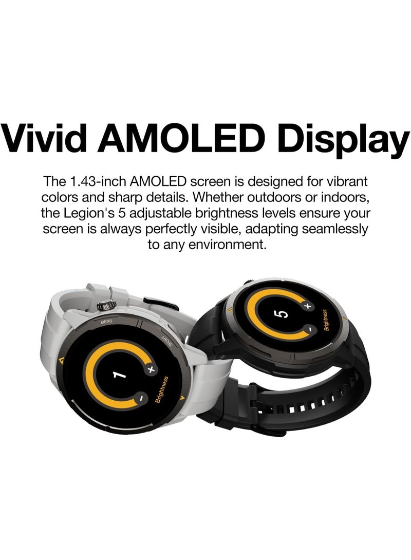 AGM ساعة AGM Legion الذكية الرياضية المتينة 46 مم – GPS مدمج، مقاومة للماء حتى 50 متر، +100 وضع رياضي، بطارية استعداد حتى 7 أيام، متوافقة مع Android وiPhone - Image 4