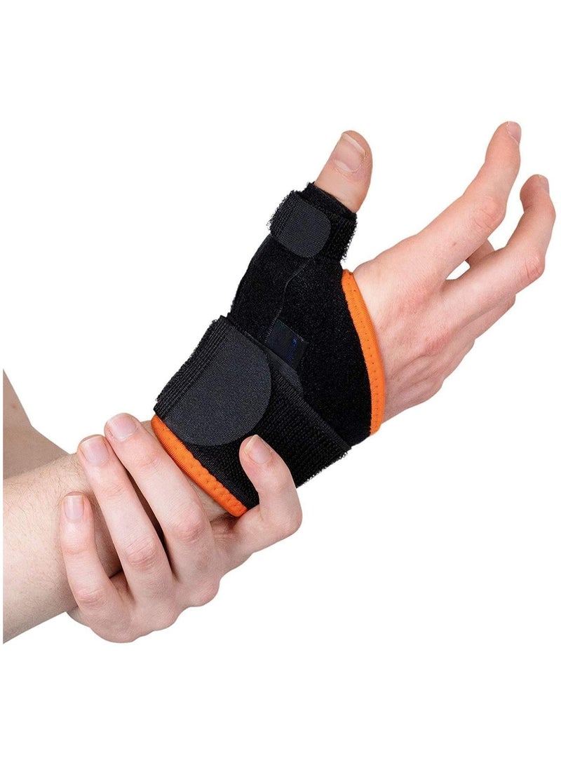Dual Thumb Support Splint for Hand, for BlackBerry Thumb, Trigger Finger, Pain Relief, Arthritis, Tendonitis, Sprained and Carpal Tunnel Supporting, Lightweight and Breathable (Right Hand) - Image 1