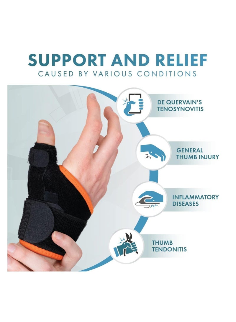 Dual Thumb Support Splint for Hand, for BlackBerry Thumb, Trigger Finger, Pain Relief, Arthritis, Tendonitis, Sprained and Carpal Tunnel Supporting, Lightweight and Breathable (Right Hand) - Image 3