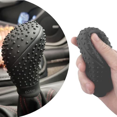 Eliane Universal Car Gear Knob Protector Silicone Gear Shifter Cover for Anti-Scratch Car Gear Knob Cover & Dust Proof Nonslip Gear Cover for All Cars Fit Black (Ovel-1Pcs) - Image 1