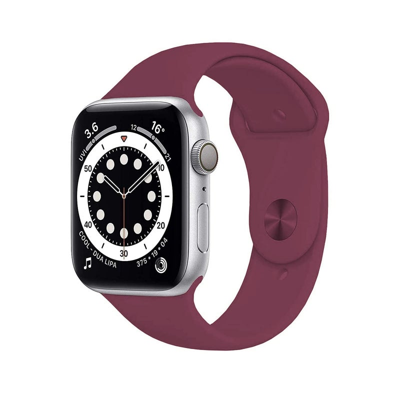 AWH Soft Silicone Fitness Replacement Strap Compatible with Apple Watch 38/40mm – Sport Band for iWatch SE/Series 6/5/4/3/2/1 – Maroon - Image 1