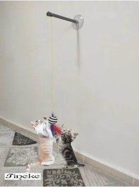 Tineke TİNEKE Cat Fishing Rod with Suction Cup Cat Toy