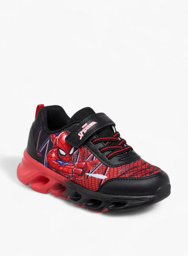 مارفل Spider-Man Print Light-Up Sneakers with Hook and Loop Closure