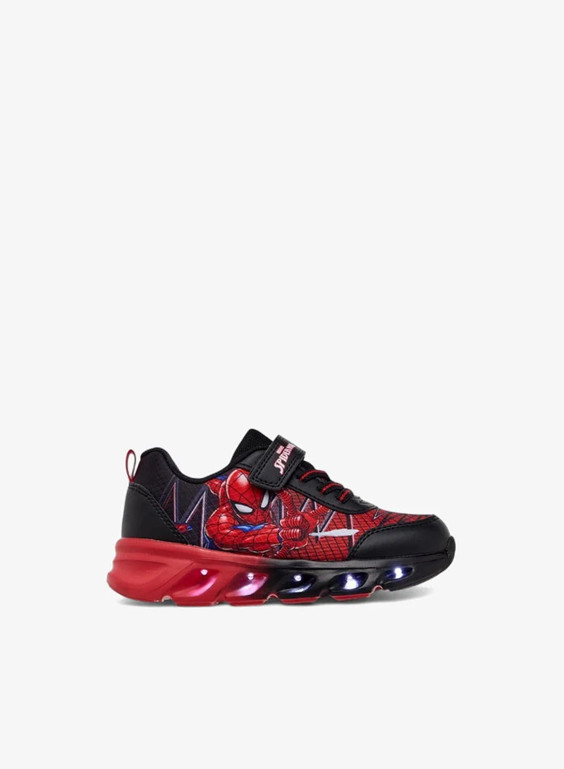 MARVEL Spider-Man Print Light-Up Sneakers with Hook and Loop Closure