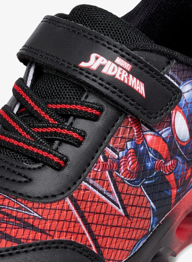 MARVEL Spider-Man Print Light-Up Sneakers with Hook and Loop Closure