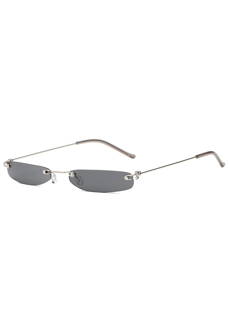 Generic Chic Rectangle Sunglasses Unisex Street Snap Shades S8028 Black gray sheet 