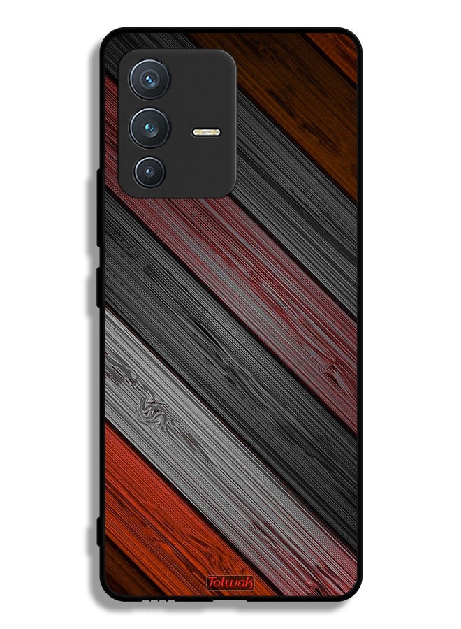 Tolwak Vivo S12 5G Protective Case Cover Colored Wooden Pattern - Image 1