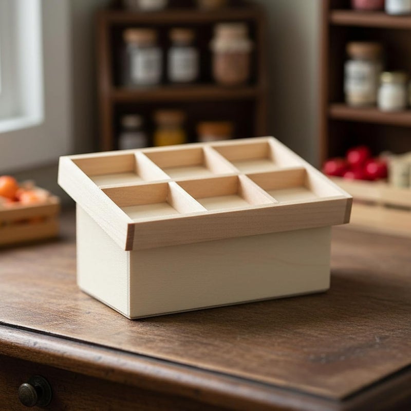 Cutemini Dollhouse Accessories 1:12 Scale Fruite Vegetable Rack Food Display Doll Furniture Grocery Store Playset Miniature Furniture Dollhouse Decoration Ornament (Wood) - Image 5