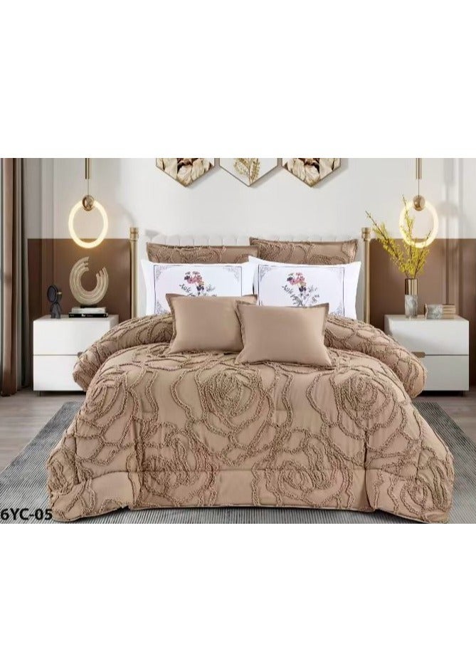 مون مفرش جاكارنفرين 8 قطع منفوش ملكي مقاس 250*230