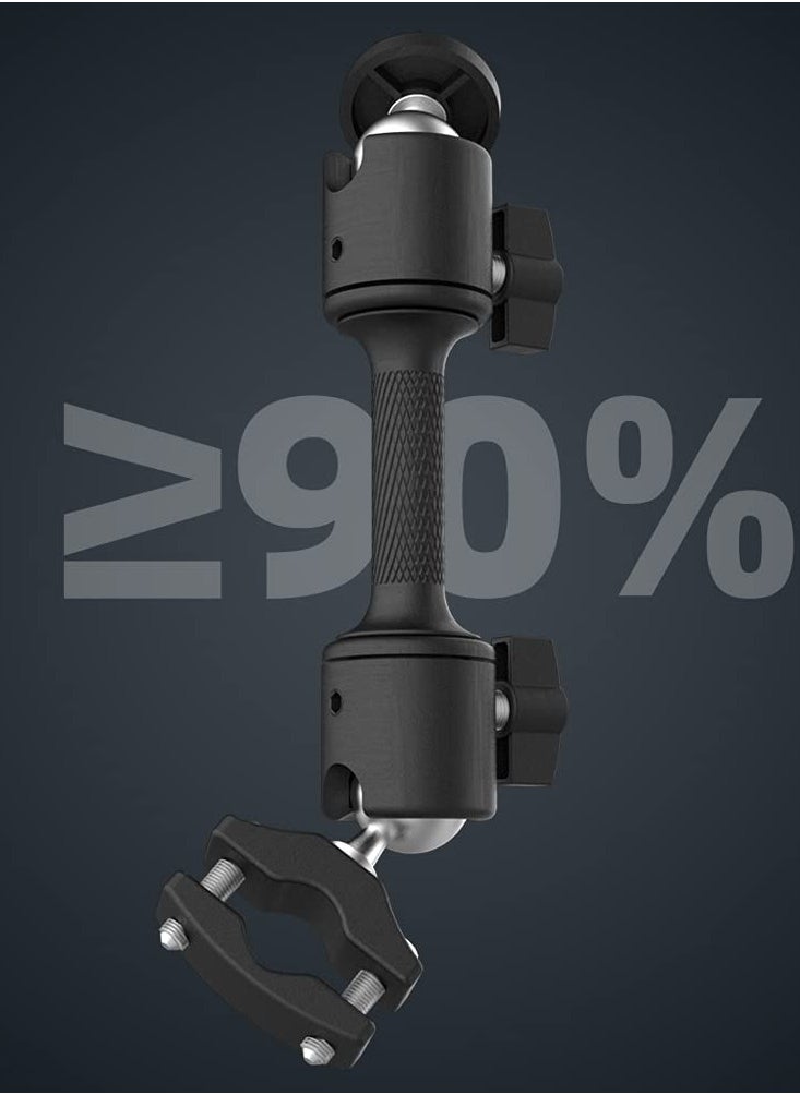SYOSI - Double Ball Joint Rotating Motorcycle Bracket, suitable for Insta360 one X2 Accessories GoPro DJI Action Camera Fixed GoPro Hero 10 9 8 7 6 5/SJCAM/Campark/Crosstour/DJI Osmo Action 2 Camera,  Black - Image 1